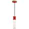 Kane 5" Wide Ruby Red Finish Modern Brass Accent Pendant