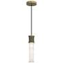 1_Kane 5" Wide Smokey Taupe Finish Modern Brass Accent Pendant