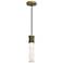 Kane 5" Wide Smokey Taupe Finish Modern Brass Accent Pendant