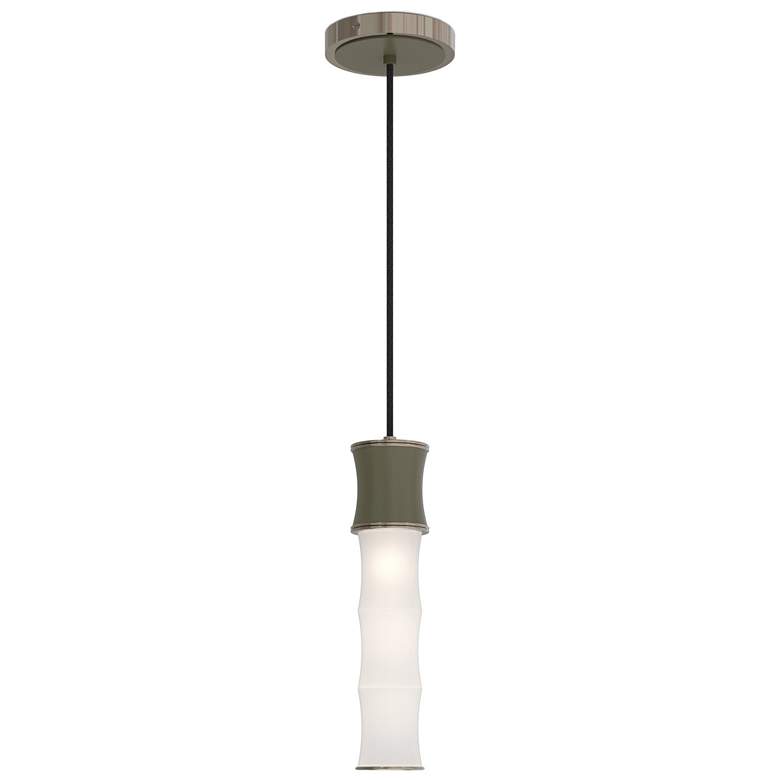 Image 1 Kane 5" Wide Smokey Taupe Finish Polished Nickel Accent Pendant