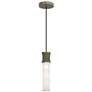 1_Kane 5" Wide Smokey Taupe Finish Polished Nickel Accent Pendant