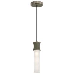 Kane 5" Wide Smokey Taupe Finish Polished Nickel Accent Pendant