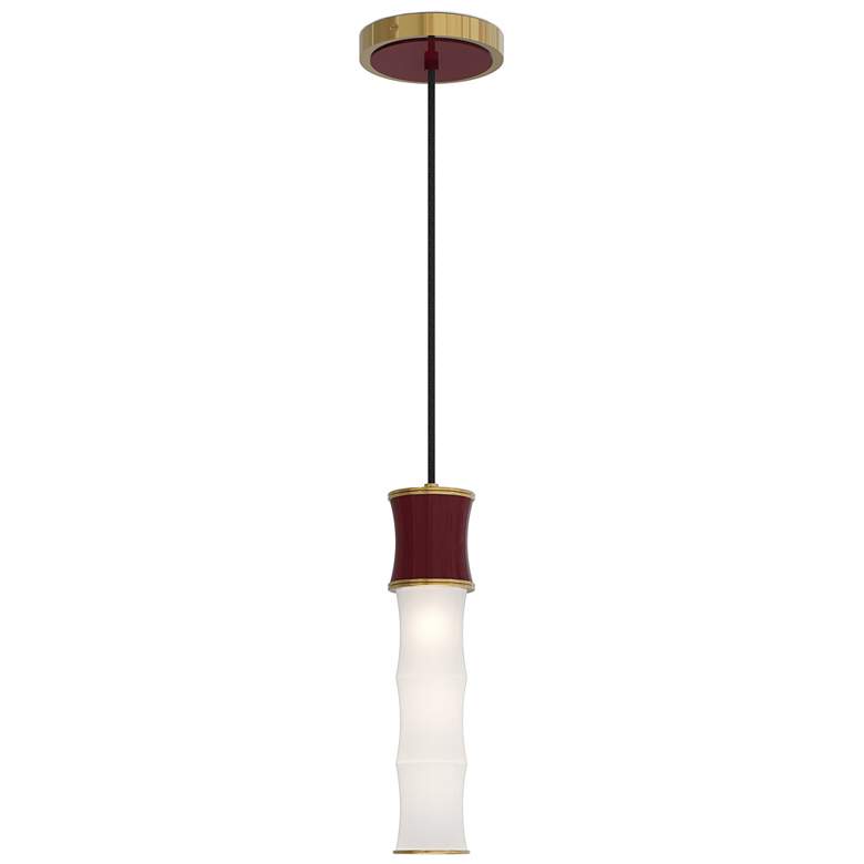 Image 1 Kane 5" Wide Sugar Plum Finish Modern Brass Accent Pendant