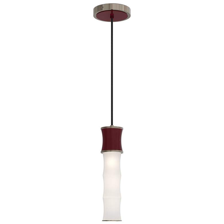 Image 1 Kane 5" Wide Sugar Plum Finish Polished Nickel Accent Pendant