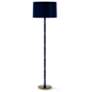 Kane 64.5"H Blue And Blue And Modern Brass Floor Lamp w/ Midnight Shade