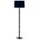 Kane 64.5"H Blue And Blue And Modern Brass Floor Lamp w/ Midnight Shade