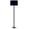 Kane 64.5"H Blue And Blue And Nickel Floor Lamp w/ Midnight Blue Shade