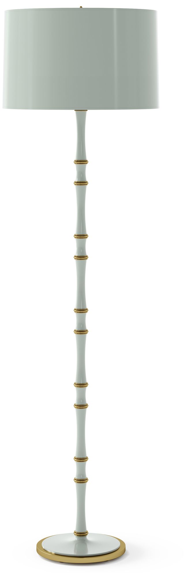 Kane 64.5"H Celadon Modern Brass Floor Lamp with Celadon Made to Order