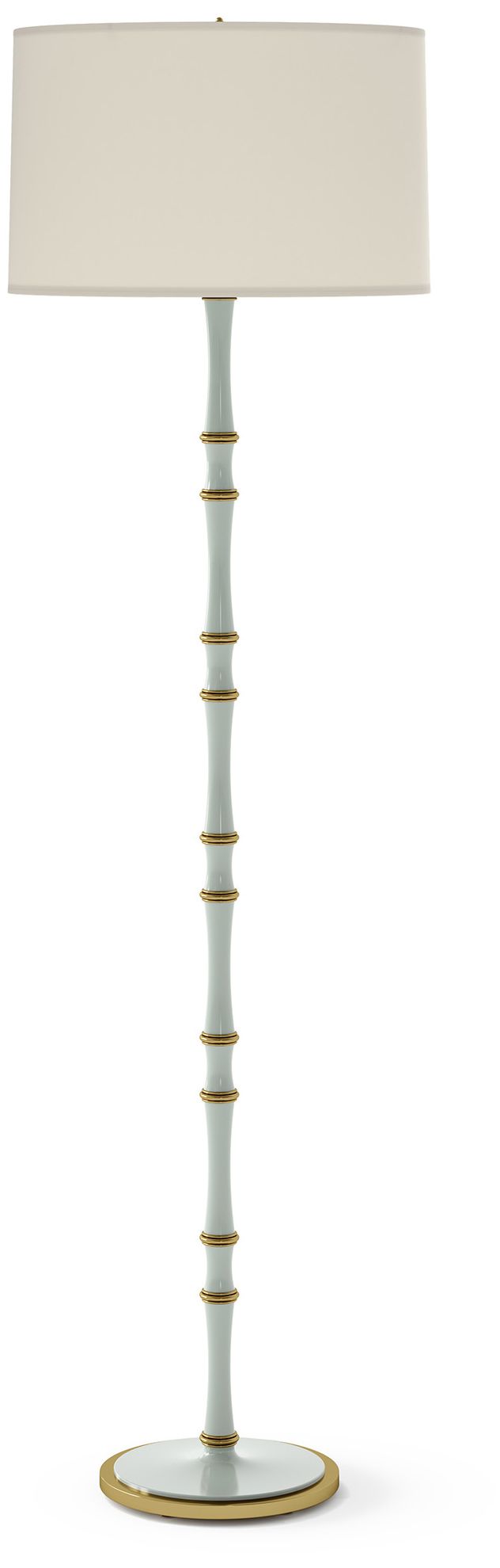 Kane 64.5"H Celadon Modern Brass Floor Lamp with Fondine Made to Order