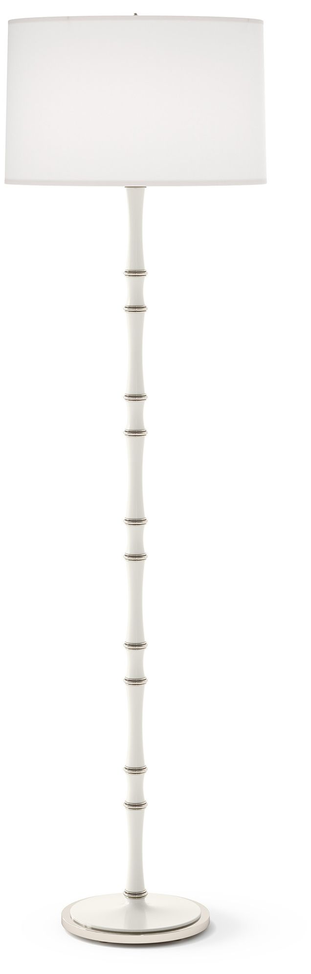Kane 64.5"H Daisy Polished Nickel Floor Lamp w/ Ascot Whitede Made to Order