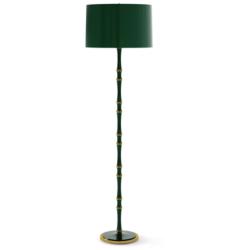 Kane 64.5"H Jungle And Modern Brass Floor Lamp w/ Jungle Painted Shade