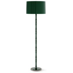 Kane 64.5"H Jungle And Nickel Floor Lamp w/ Jungle Painted Shade