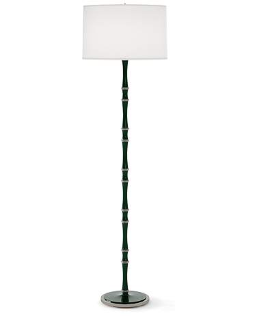 Kane 64.5"H Jungle And Polished Nickel Floor Lamp w/ Ascot White Shade