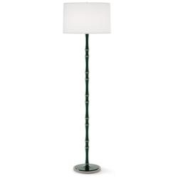 Kane 64.5"H Jungle And Polished Nickel Floor Lamp w/ Ascot White Shade
