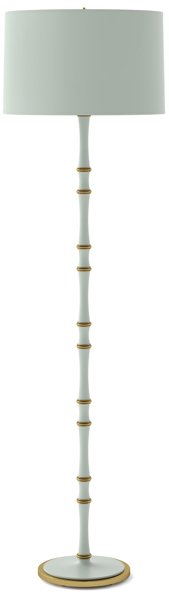 Kane 64.5"H Matte Celadon Modern Brass Floor Lamp w/ Celadon Made to Order