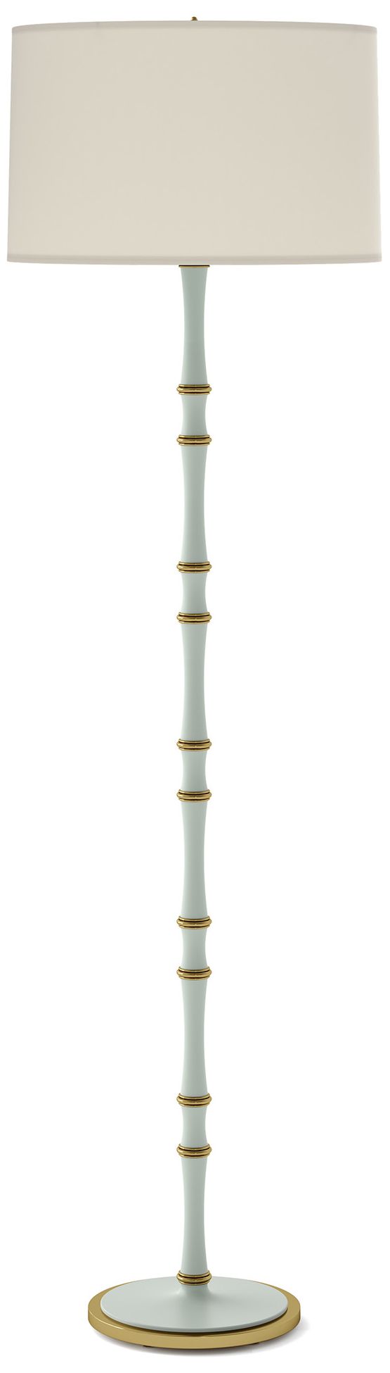 Kane 64.5"H Matte Celadon Modern Brass Floor Lamp w/ Fondine Made to Order