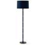 1_Kane 64.5"H Matte Midnight Blue Modern Brass Floor Lamp w/ Celadon Shade