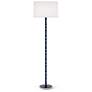 1_Kane 64.5"H Matte Midnight Blue Nickel Floor Lamp w/ Ascot White Shade