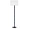 Kane 64.5"H Matte Midnight Blue Nickel Floor Lamp w/ Ascot White Shade