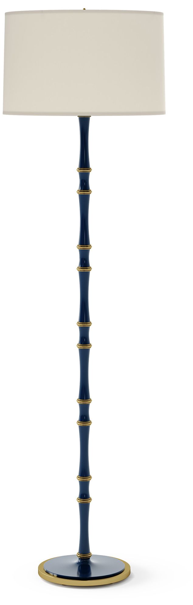 Kane 64.5"H Midnight Blue Modern Brass Floor Lamp w/ Fondine Made to Order