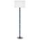 Kane 64.5"H Midnight Blue Polished Nickel Floor Lamp w/ Ascot White Shade