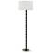 Kane 64.5"H Obsidian And Nickel Floor Lamp w/ Ascot White Shade