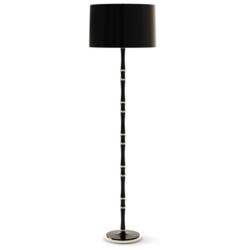 Kane 64.5"H Obsidian And Nickel Floor Lamp w/ Obsidian Painted Shade