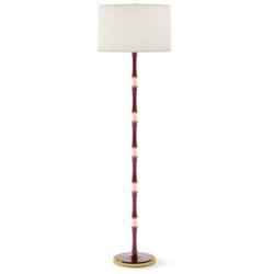 Kane 64.5"H Plum Rose Water And Modern Brass Floor Lamp w/ Fondine Shade