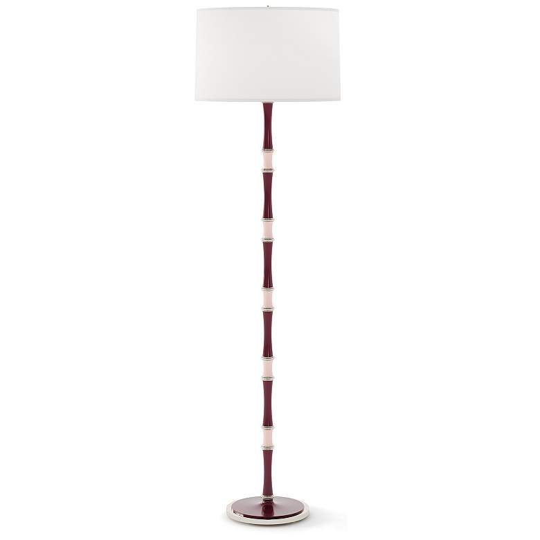 Image 1 Kane 64.5"H Plum Rose Water And Nickel Floor Lamp w/ Ascot White Shade
