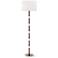 Kane 64.5"H Plum Rose Water And Nickel Floor Lamp w/ Ascot White Shade