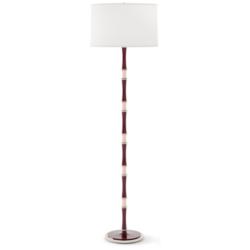 Kane 64.5"H Plum Rose Water And Nickel Floor Lamp w/ Ascot White Shade