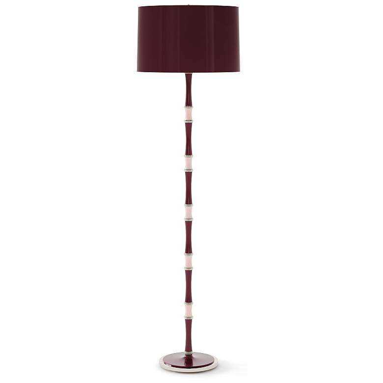 Image 1 Kane 64.5"H Plum Rose Water And Nickel Floor Lamp w/ Plum Painted Shade