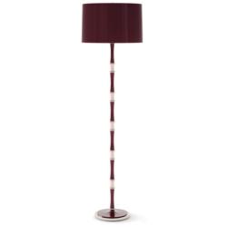 Kane 64.5"H Plum Rose Water And Nickel Floor Lamp w/ Plum Painted Shade