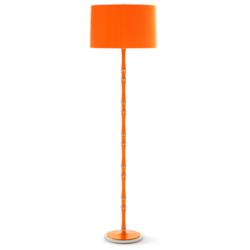 Kane 64.5"H Pumpkin And Nickel Floor Lamp w/ Pumpkin Painted Shade