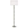 1_Kane 64.5"H Smokey Taupe Polished Nickel Floor Lamp w/ Ascot White Shade
