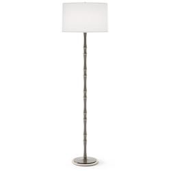 Kane 64.5"H Smokey Taupe Polished Nickel Floor Lamp w/ Ascot White Shade