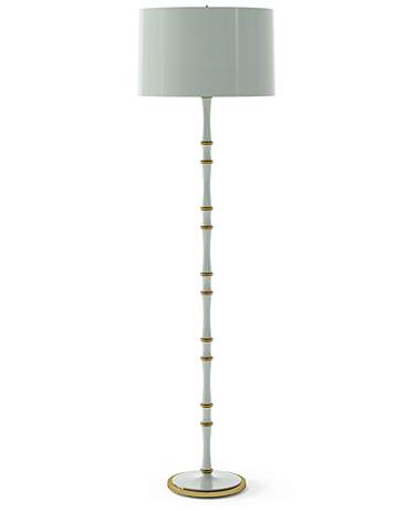 Kane 64.5" High Celadon Modern Brass Finish Floor Lamp with Celadon Shade