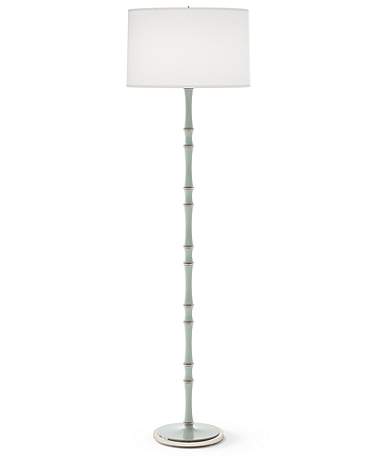 Kane 64.5" High Celadon Polished Nickel Floor Lamp w/ Ascot White Shade
