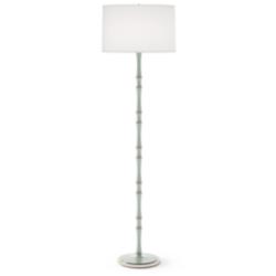 Kane 64.5" High Celadon Polished Nickel Floor Lamp w/ Ascot White Shade