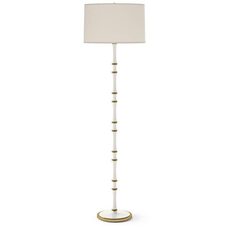 Image 1 Kane 64.5" High Daisy Modern Brass Finish Floor Lamp with Fondine Shade