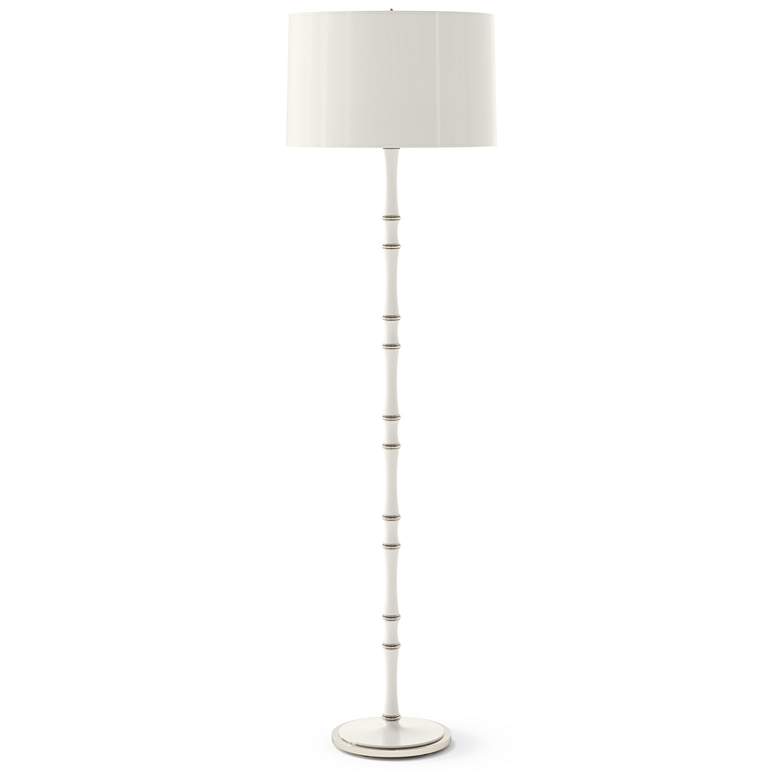 Image 1 Kane 64.5" High Daisy Polished Nickel Finish Floor Lamp with Celadon Shade