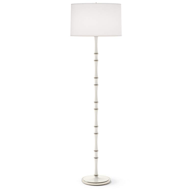 Image 1 Kane 64.5" High Daisy Polished Nickel Floor Lamp w/ Ascot White Shade