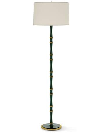 Kane 64.5" High Jungle And Modern Brass Floor Lamp With Fondine Shade