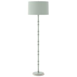 Kane 64.5" High Matte Celadon Polished Nickel Floor Lamp w/ Celadon Shade