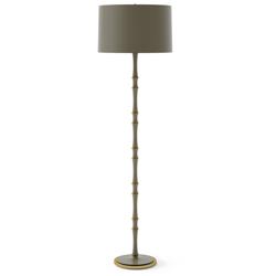 Kane 64.5" High Matte Smokey Modern Brass Floor Lamp w/ Celadon Shade