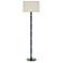 Kane 64.5" High Midnight Blue Modern Brass Floor Lamp w/ Fondine Shade