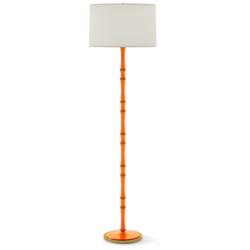 Kane 64.5" High Pumpkin And Modern Brass Floor Lamp With Fondine Shade