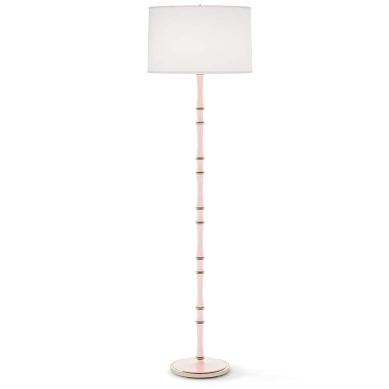 Image 1 Kane 64.5" High Rose Water Polished Nickel Floor Lamp w/ Ascot White Shade