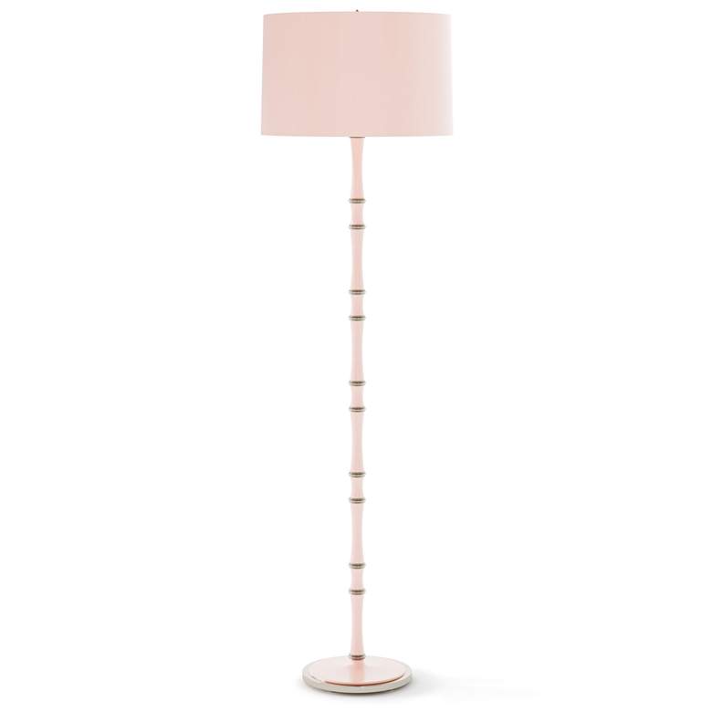 Image 1 Kane 64.5" High Rose Water Polished Nickel Floor Lamp w/ Celadon Shade