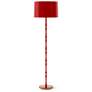 1_Kane 64.5" High Ruby Red Modern Brass Finish Floor Lamp with Celadon Shade